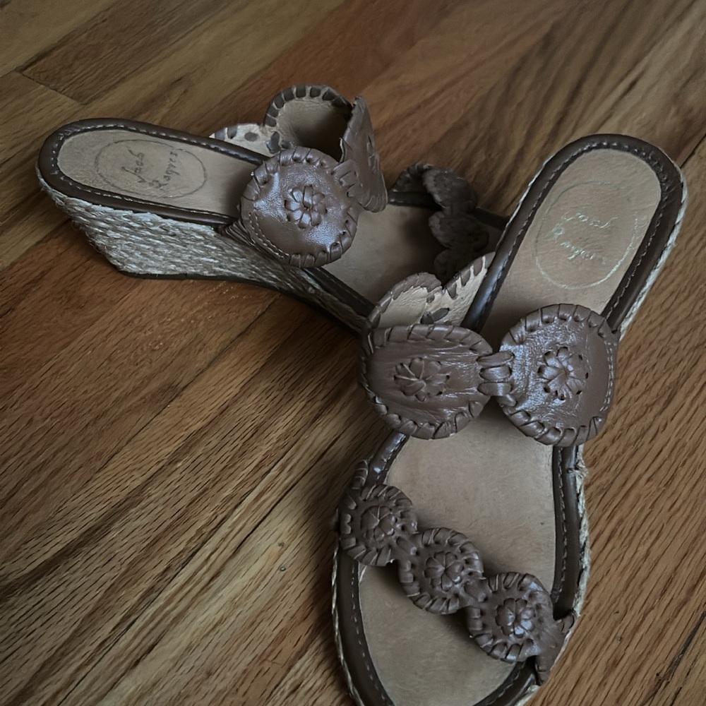Jack Rogers Tan Wedge Sandals